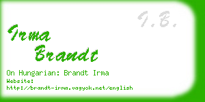 irma brandt business card